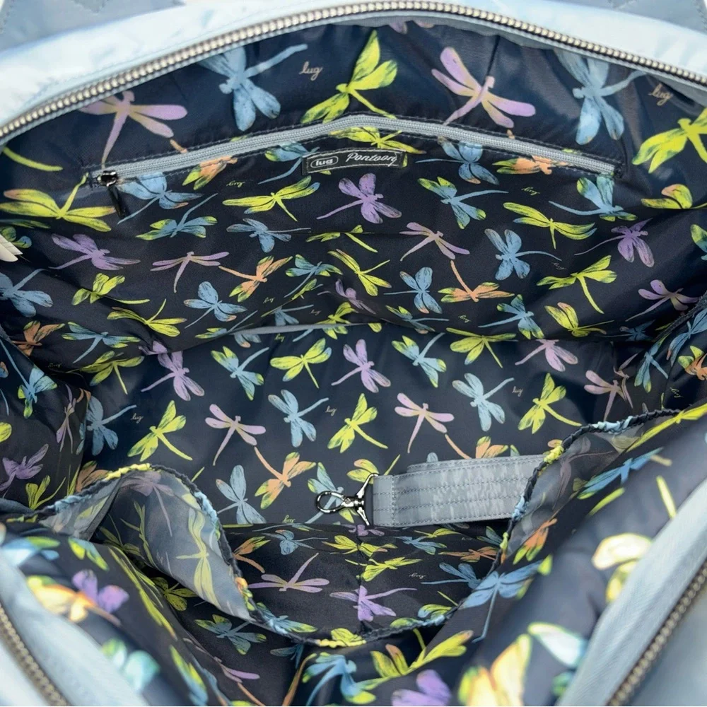 NWT lug pontoon 2 crossbody tote blue moon dragon fly charm bar cell phone